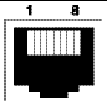 Figure showing the Ethernet RJ-45 Socket 10Base-T.