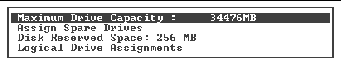 Screen capture showing Maximum Drive Capacity selected.
