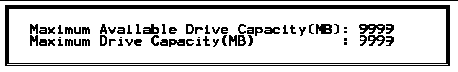 Screen capture showing Maximum Available Drive Capacity and Maximum Drive Capacity parameters.