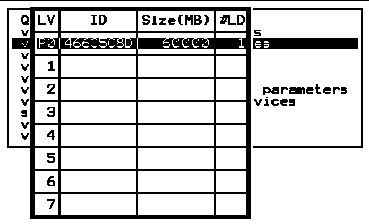 Screen capture showing the status of all logical volumes for this controller.
