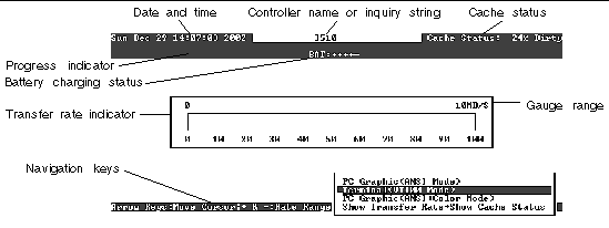 Screen capture shows the initial controller screen when accessing the RAID controller firmware