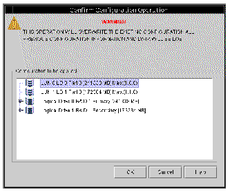 Screen capture of the Confirm Configuration Operation window showing the new configuration.