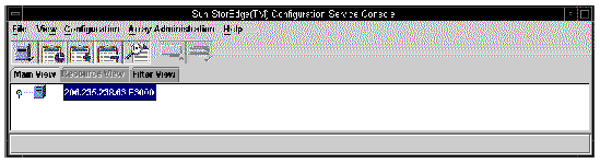 Screen capture showing main Sun StorEdge Configuration Service window in the collapsed view.