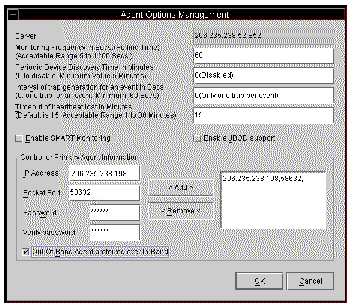 Screen capture showing the Agent Options Management dialog box with Out-Of-Band Agent preferred over In-Band check box.