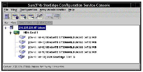 Screen capture showing a single-bus JBOD configuration.