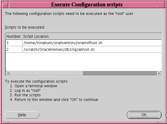 Execute the configuration scripts.