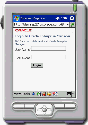 This figure shows a screenshot of the Enterprise Manager EM2GO Logon page